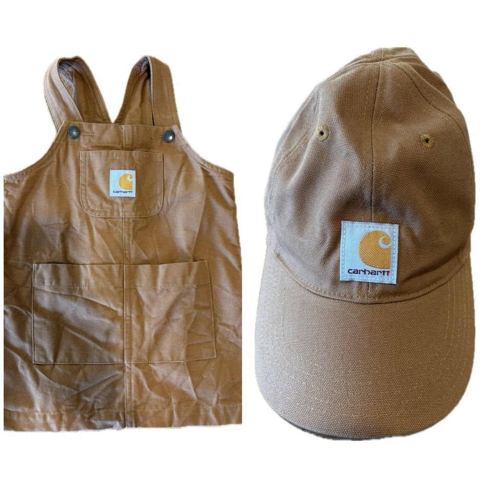 Carhartt toddler pretend play overall and kids Cap Set - one size.